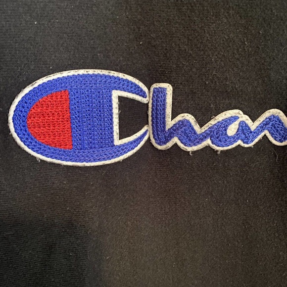 Champion Reverse Weave Sweatshirt Blank Crewneck Black Size XXL Vintage - Picture 5 of 5